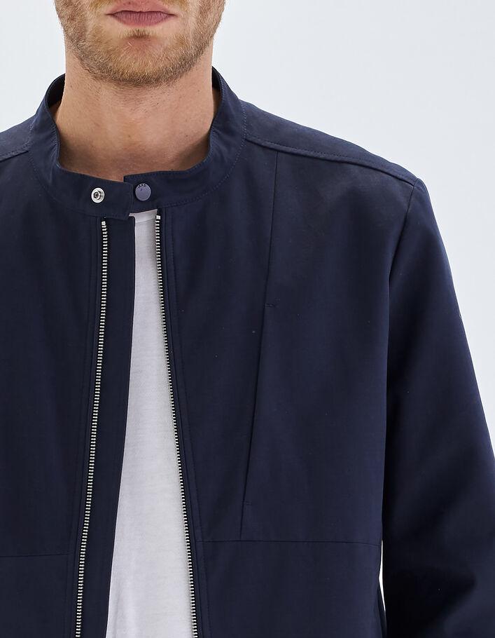Blouson marine à col pressionné Homme