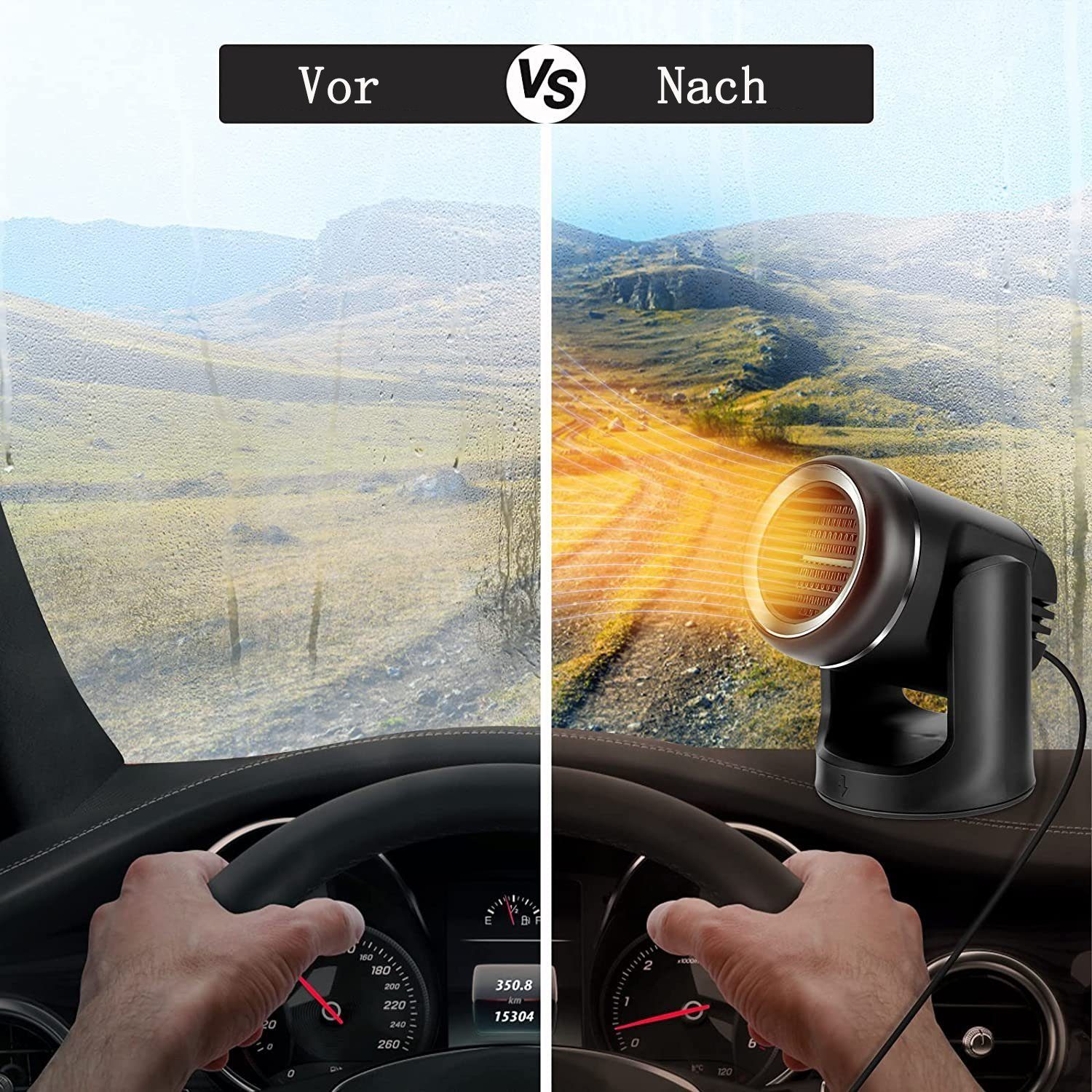 meeteu Heizlüfter 2 in 1 heizung für auto 12V Autoheizung, mobile Auto Heizung Entfroster Standheizung Innenraumheizung