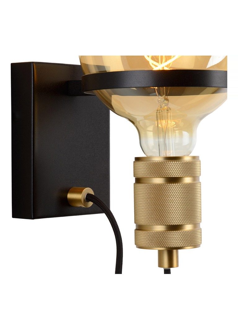 Lucide  Ottelien wandlamp zwart 22 x Ø18 cm