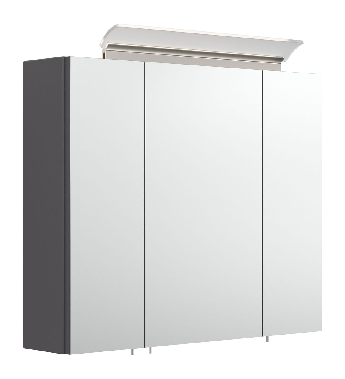 Posseik Spiegelschrank 75 inklusive LED-Acrylglaslampe anthrazit seidenglanz EEK: F