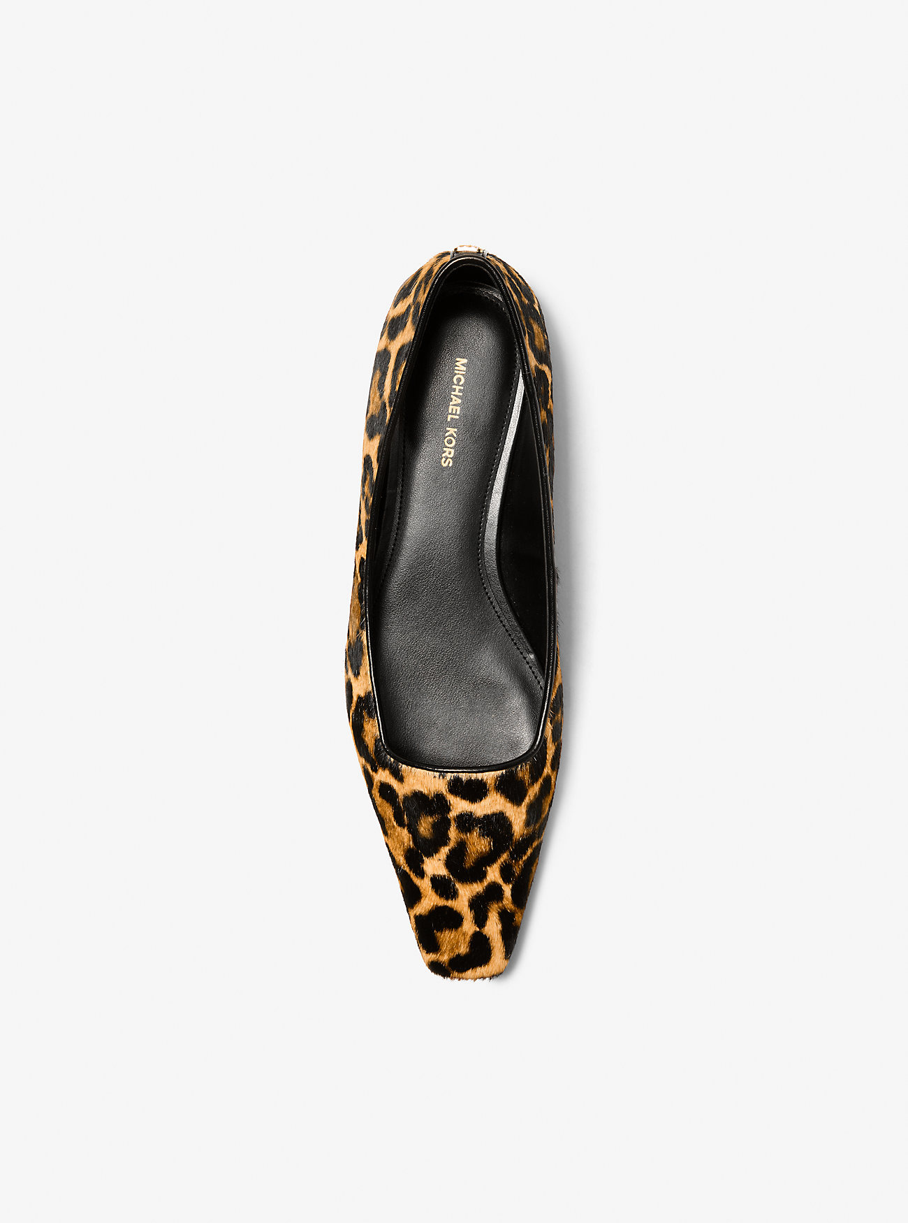 Darrah Leopard Print Calf Hair Ballet Flat - MARIGOLD