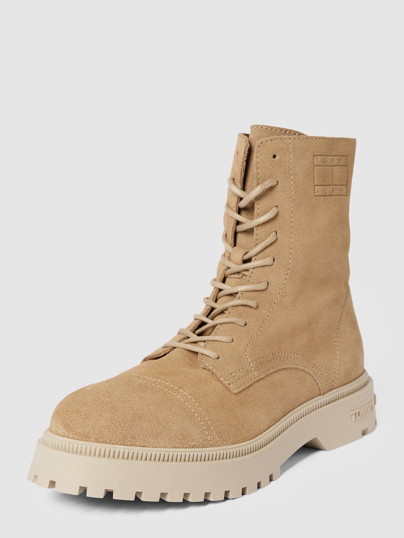 Boots mit Schnürverschluss in beige