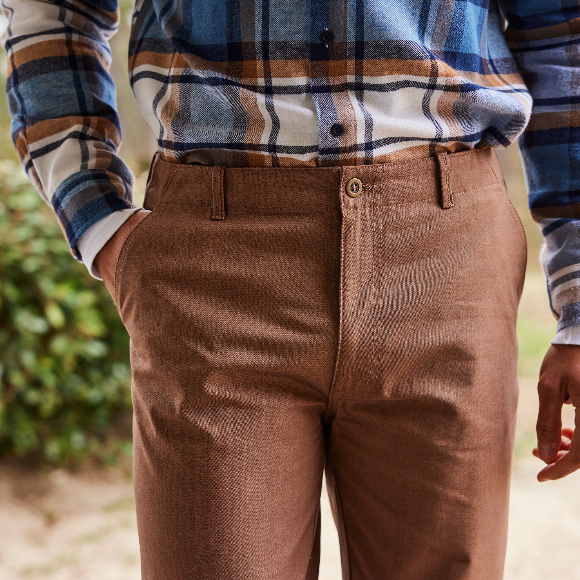 Pantalon charpentier en tissu bachette