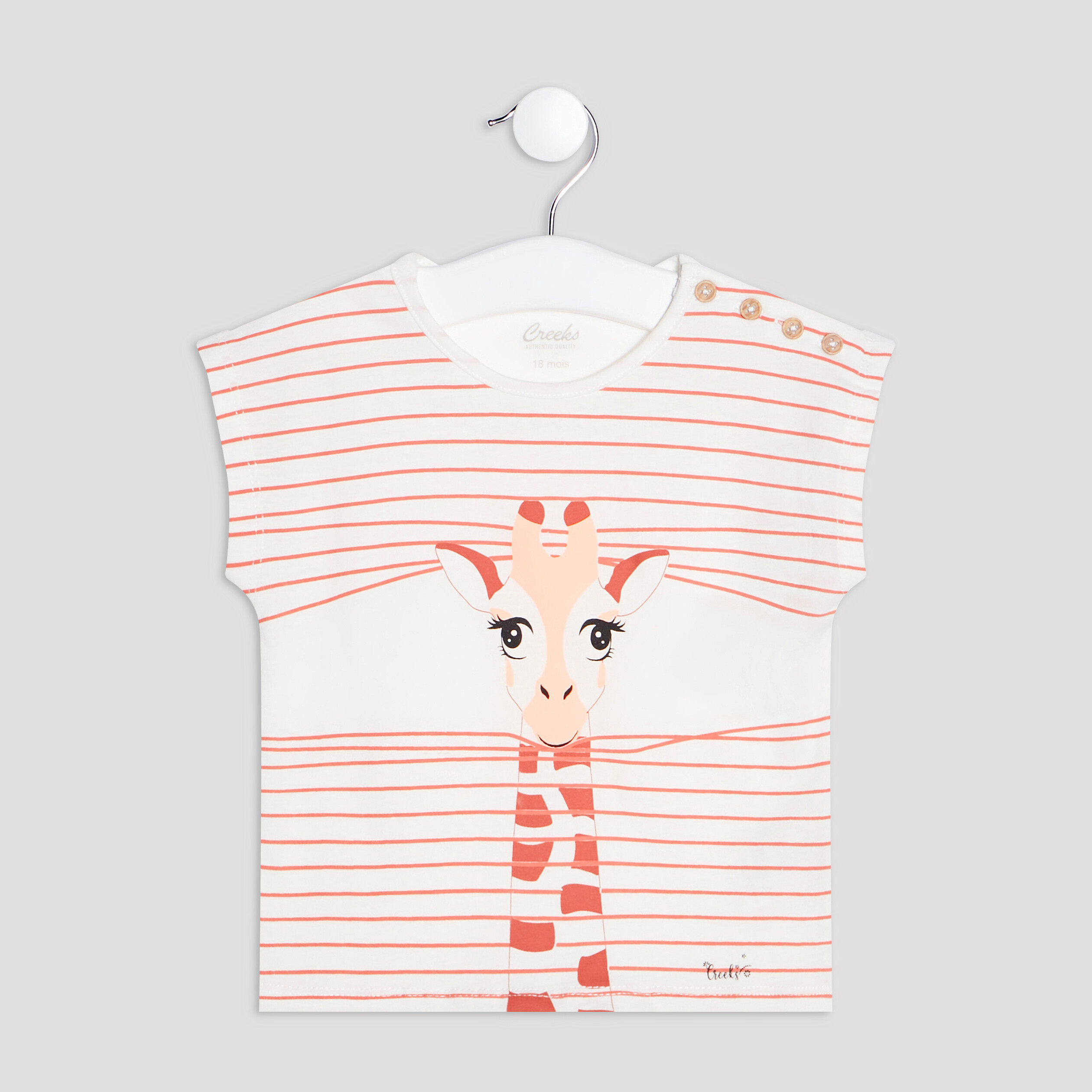 T-shirt manches courtes ivoire bébé fille | La Halle