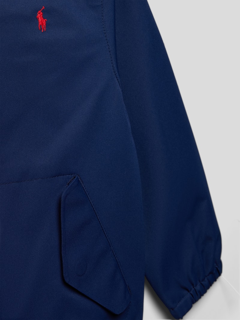 Jacke mit Label-Stitching in marineblau