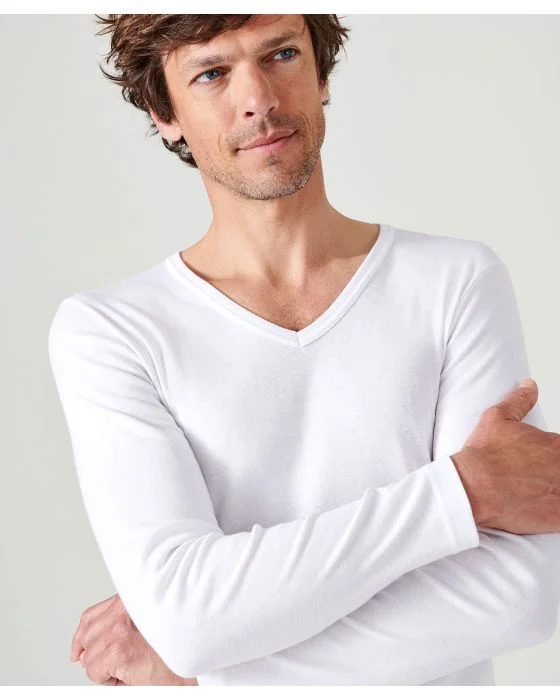 Lot de 2 tee-shirts Essential col V, manches longues