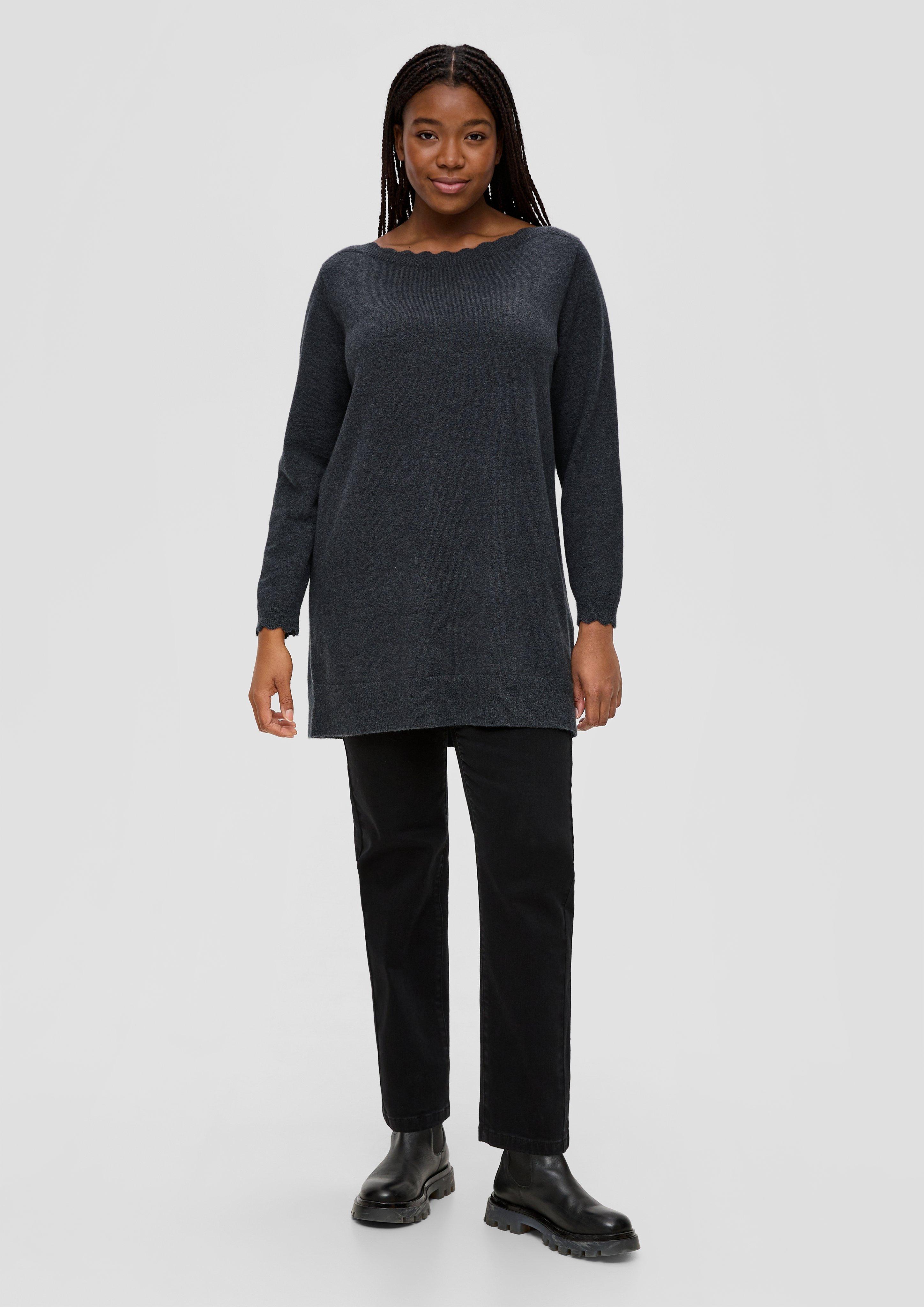 Strickpullover mit Wellen-Ausschnitt  2138182-98W0