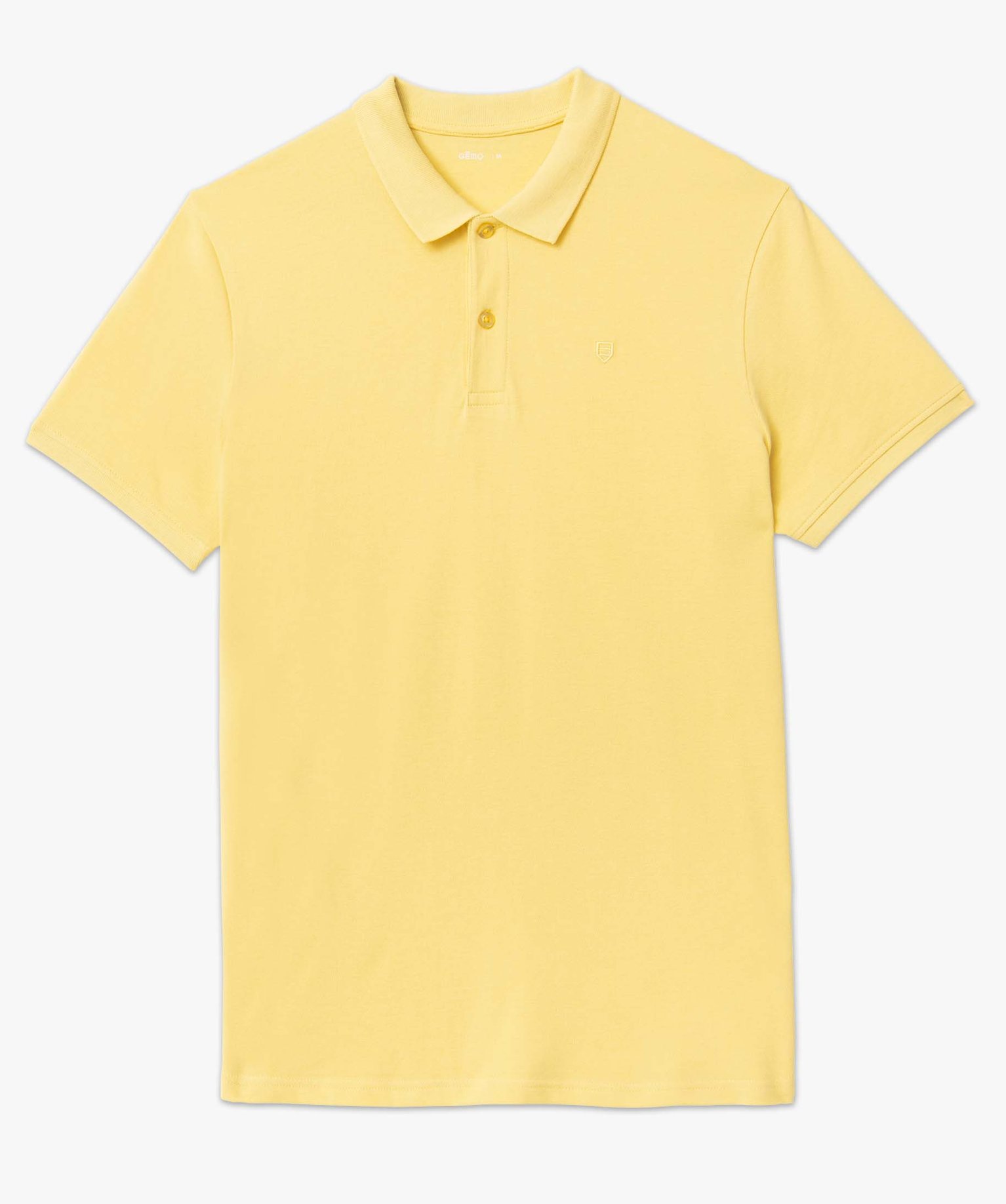 Polo homme à manches courtes en maille piquée jaune | GEMO