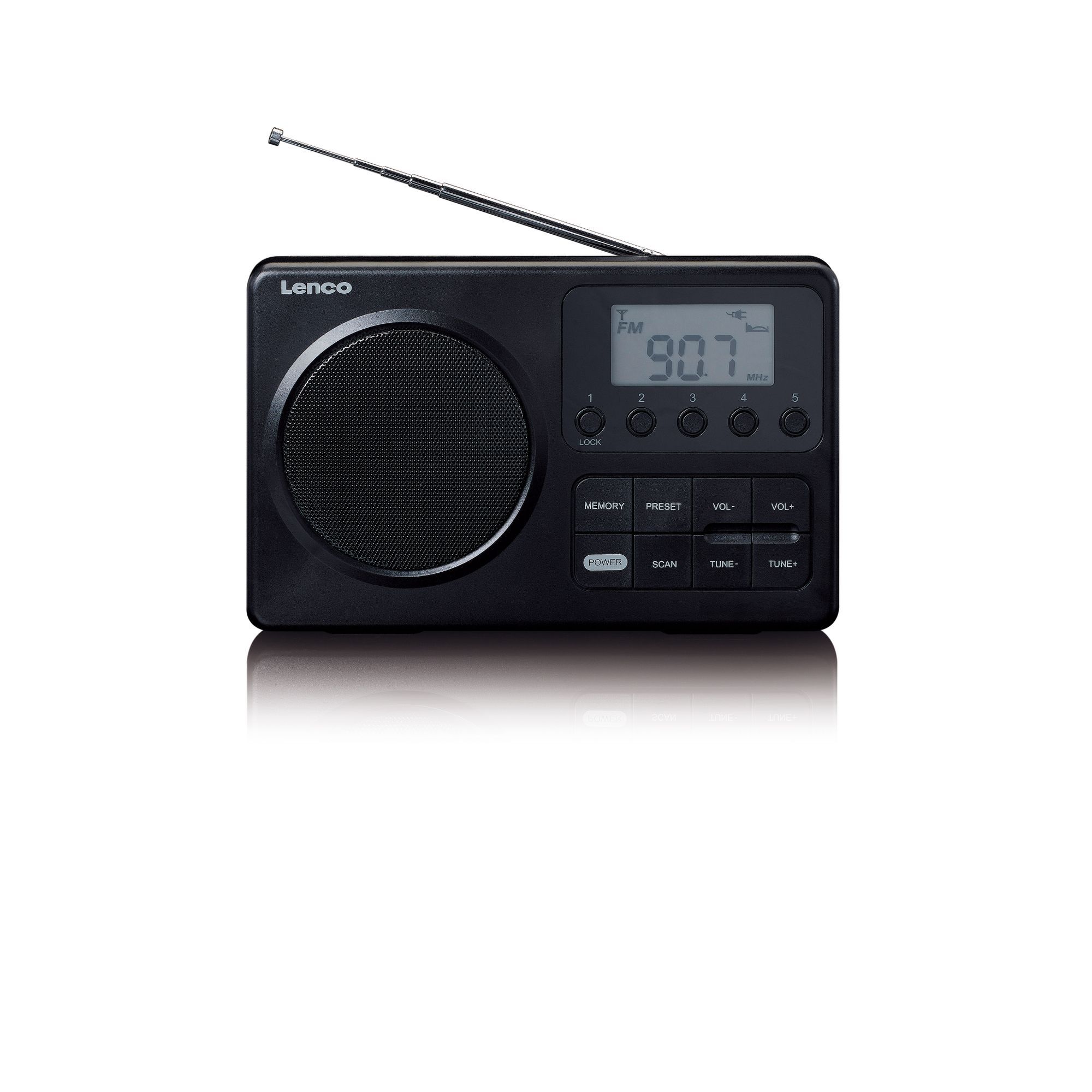 Lenco MPR-035 Kompaktes tragbares FM Radio mit LCD-Display