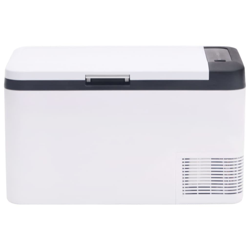 vidaXL Kühlbox Kompressor Kühlbox mit Griff und Adapter Schwarz und Weiß 18 L Camping