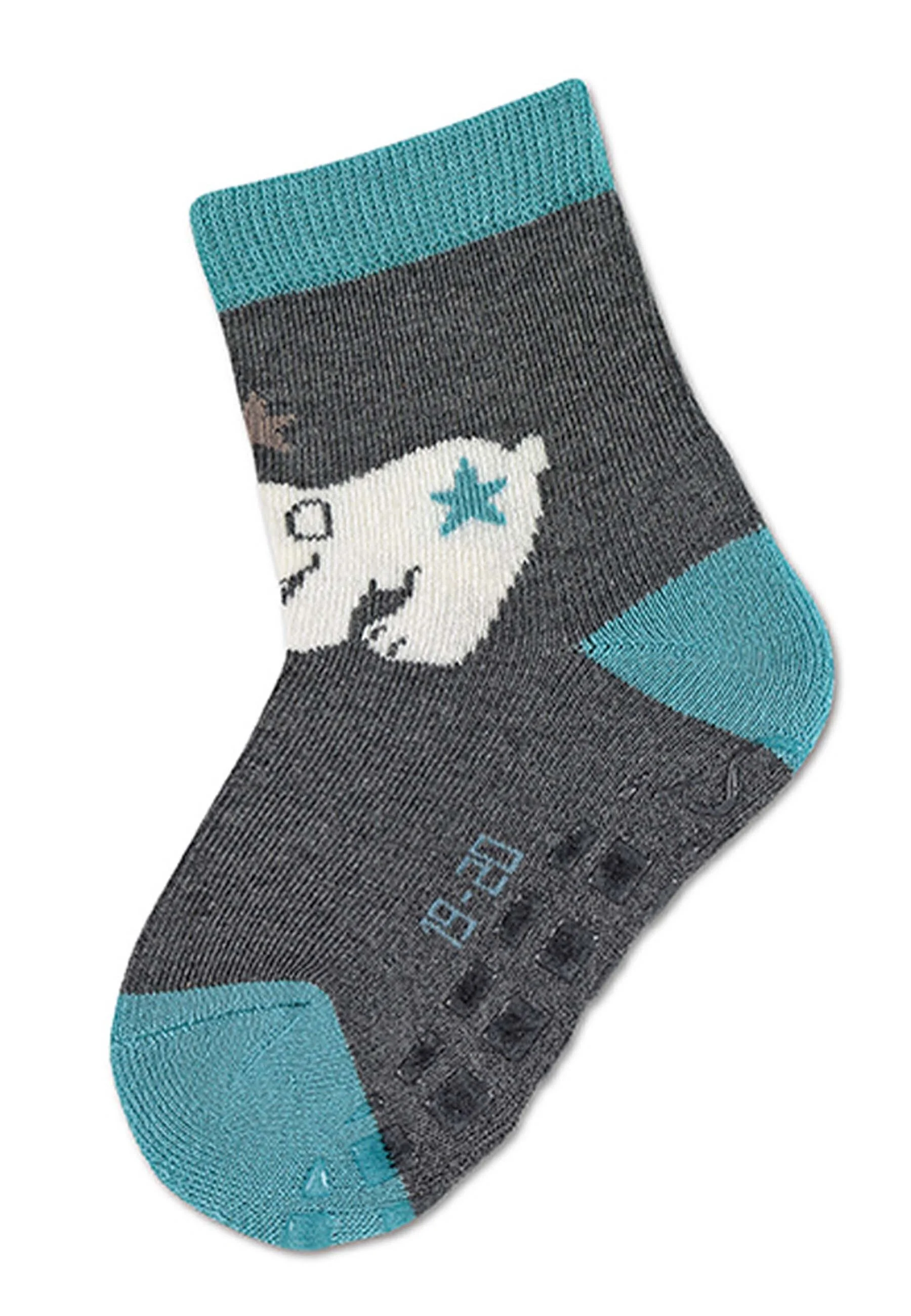 ABS-Socken Kinder 2er-Pack Eisbär Elia in Grau