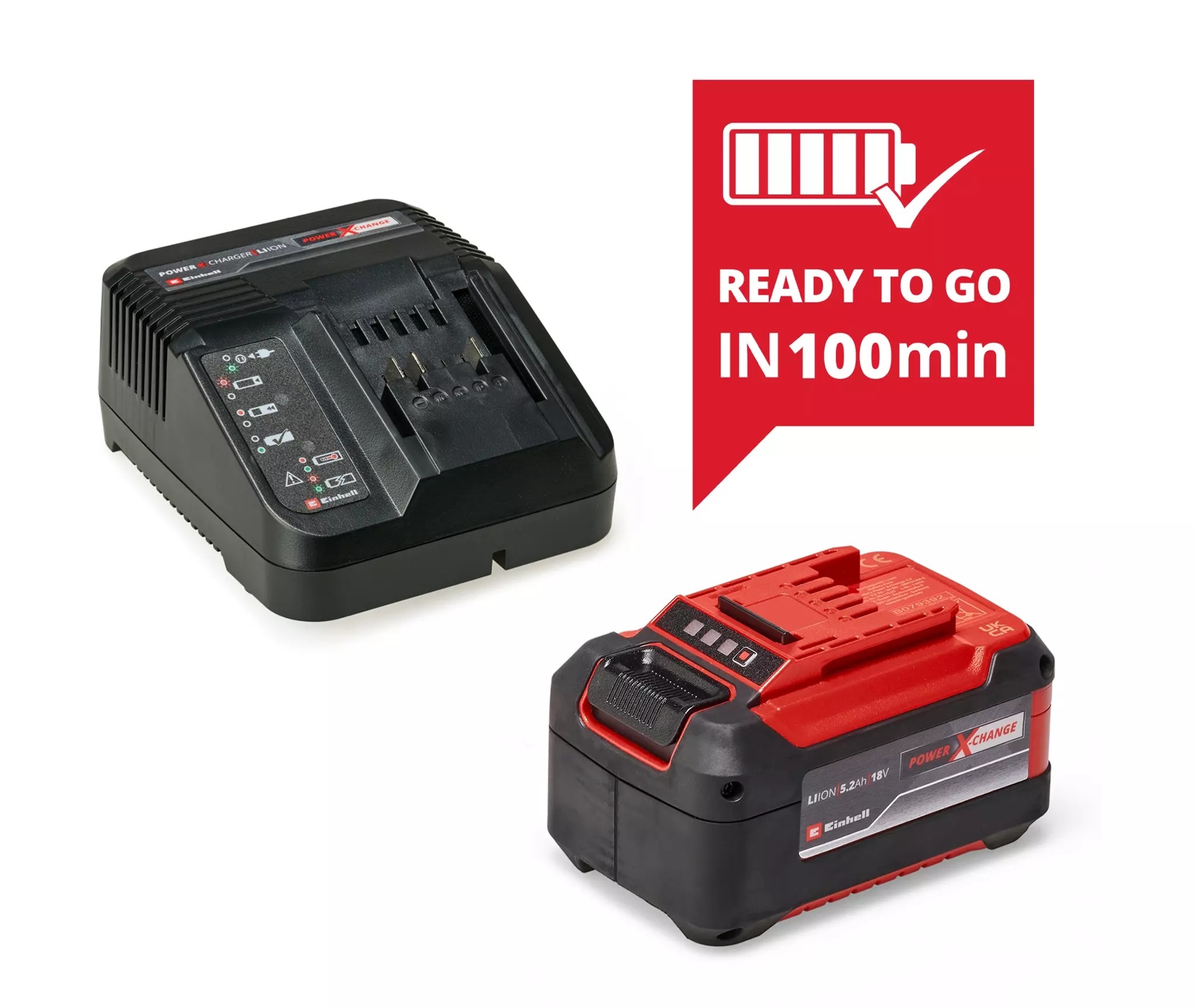 Einhell 4512147 Plus početni komplet baterija 18 V 5,2 Ah uklj. brzi punjač u kutiji