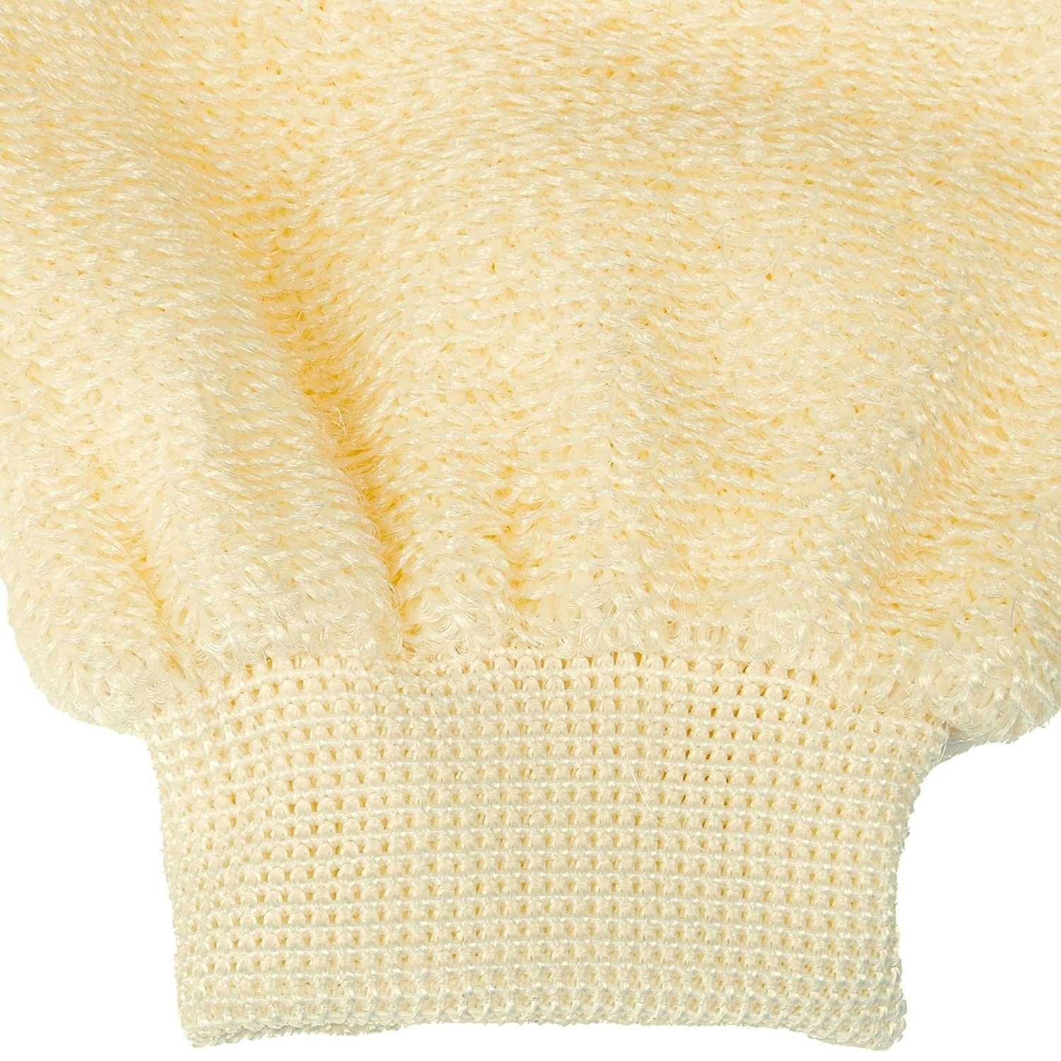BRUBAKER Waschhandschuh Peelinghandschuh für Bad & Dusche - Massagehandschuh Peeling Handschuh (Porentiefe Reinigung, 1-tlg., Creme Beige), Körperpeeling für Damen und Herren