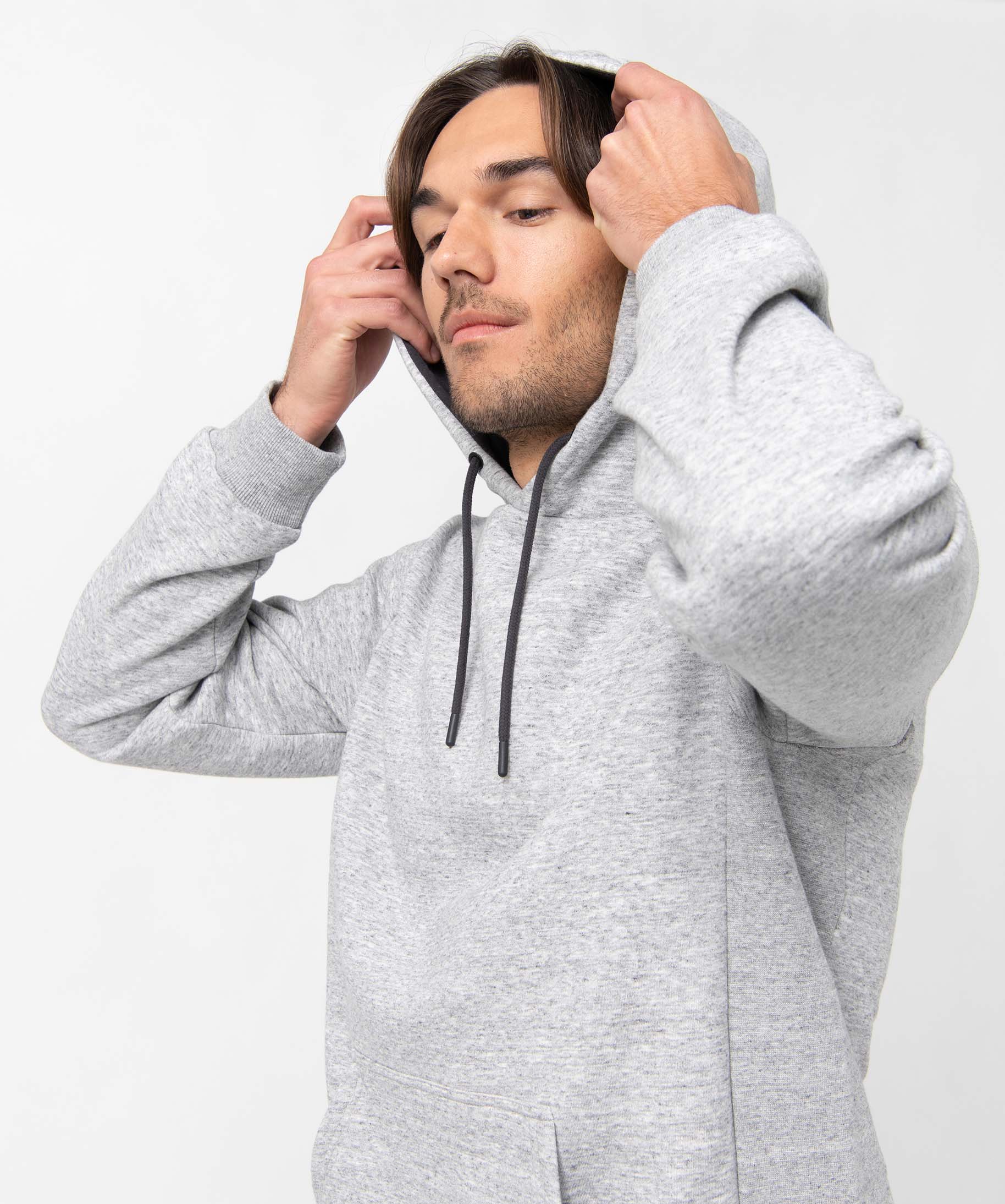 Sweat homme à capuche avec intérieur molletonné gris | GEMO