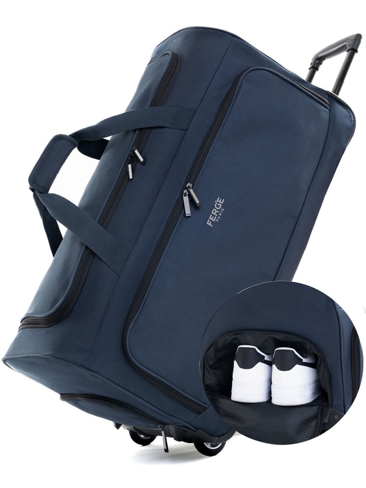 FERGÉ Reisetasche mit Rollen wasserabweisend Reisetasche mit Rollen groß Paris in blau günstig kaufen onesize