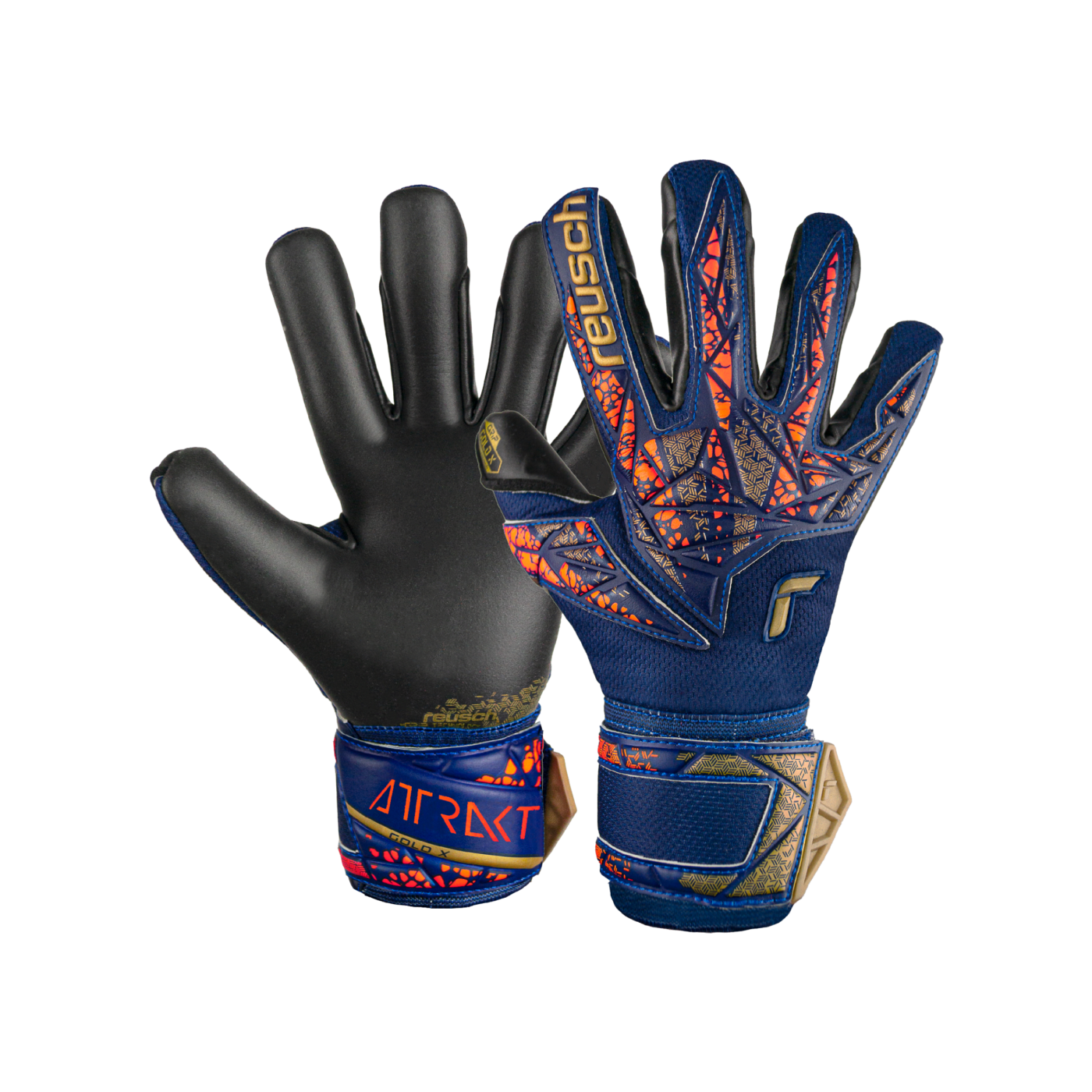 Reusch Attrakt Gold X TW-Handschuhe Kids Blau Gold Schwarz F4411