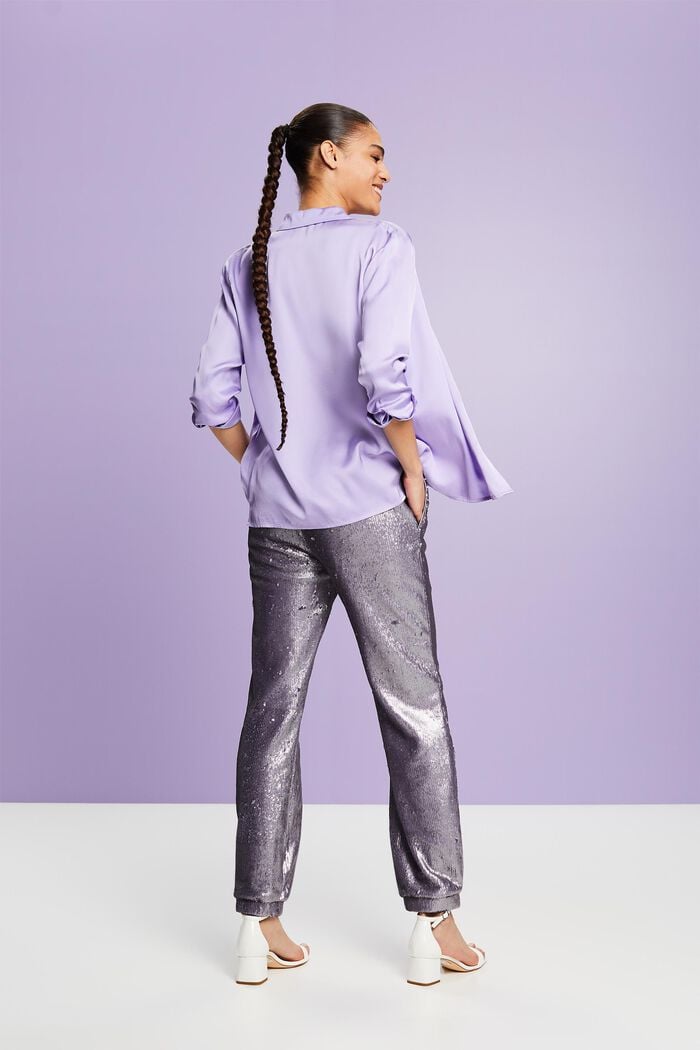 Satin-Hose mit Pailletten