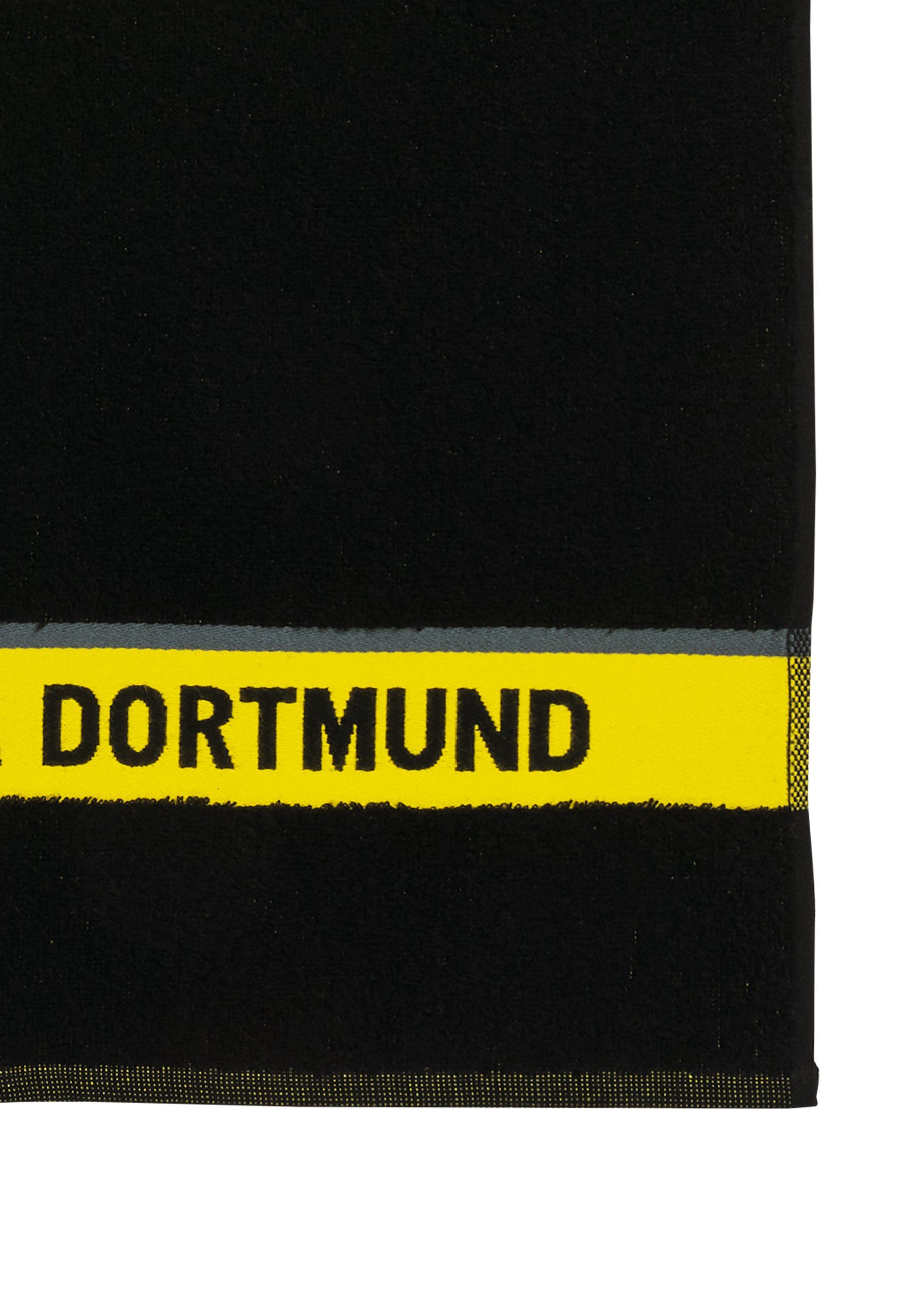 BVB Badetuch BVB-Badetuch Emblem 100x150 cm, Baumwolle (1-St), mit Schlaufe