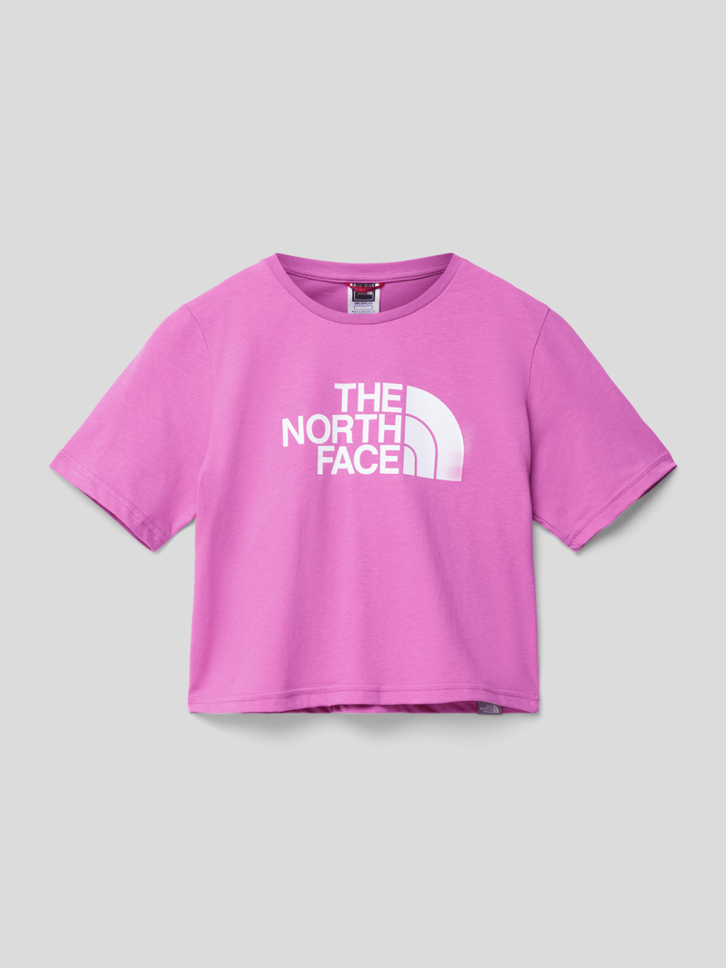T-Shirt mit Label-Print in pink