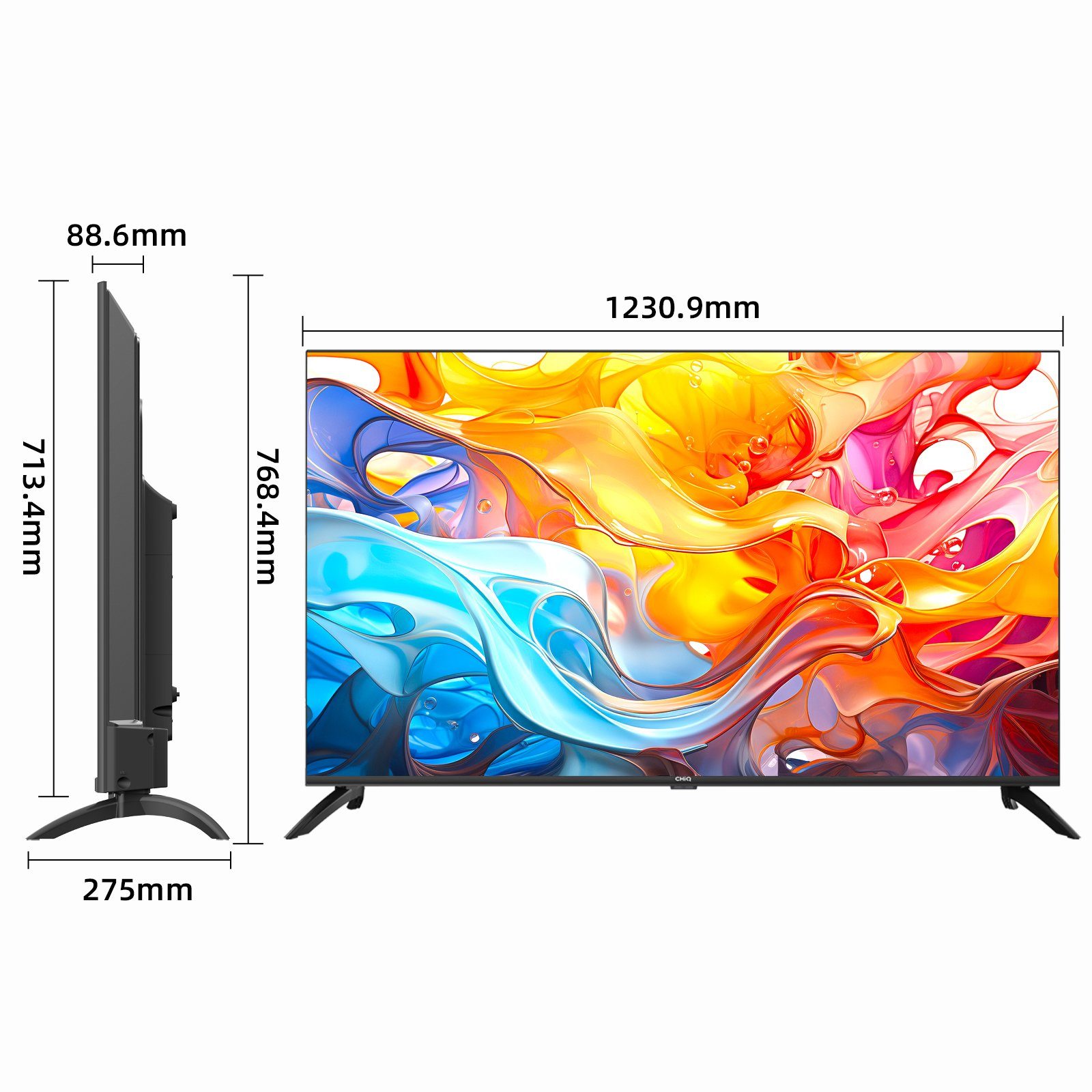 CHiQ U55QH7C QLED-Fernseher (139,00 cm/55 Zoll, 4K Ultra HD, Smart-TV, Android TV, WCG,Rahmlos design, Google Assistant)