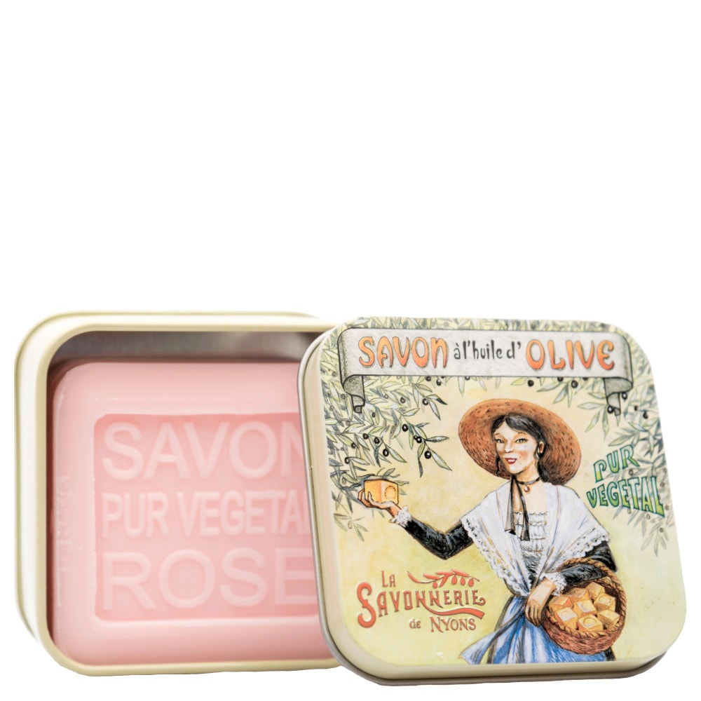 La savonnerie de nyons Savon 100g Rose et Boîte Métal Arlésienne Savon