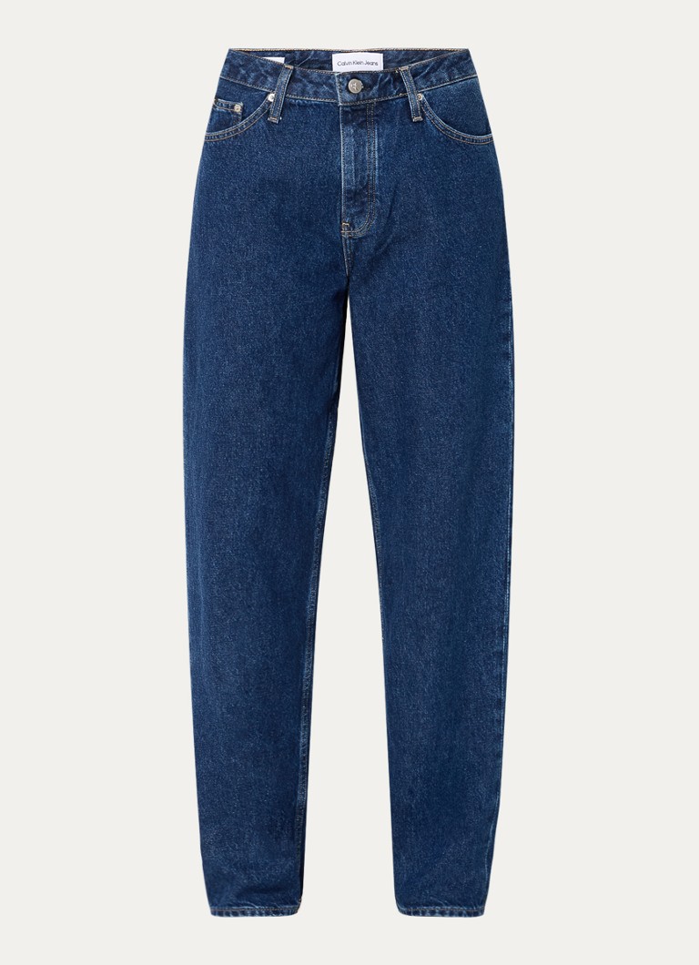 Jeans Calvin Klein a vita media, vestibilità comoda, lavaggio scuro