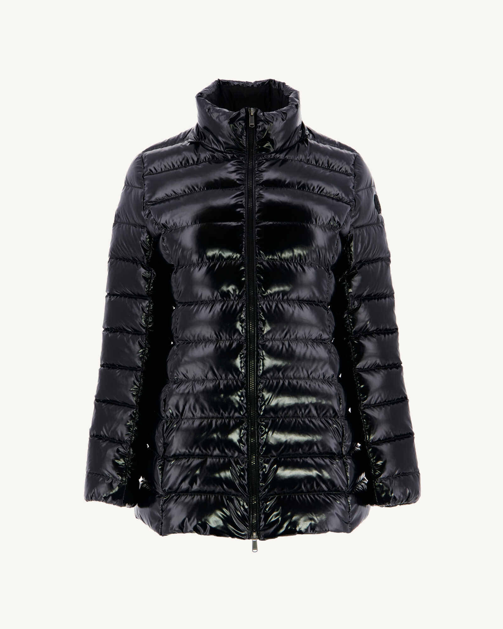 Doudoune mi-longue laquée Grand Froid Noir Perle