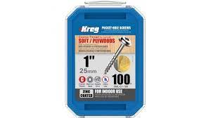 Wkręty do otworów kieszeniowych Kreg SML-C1-100-INT 25 mm ocynkowane Maxi-Loc z gwintem grubym 100 sztuk