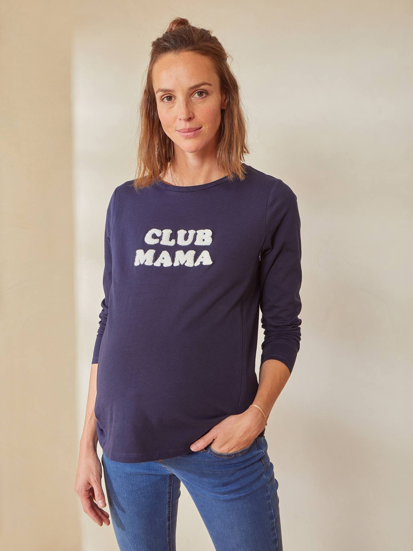 T-shirt à message grossesse et allaitement en coton bio vert