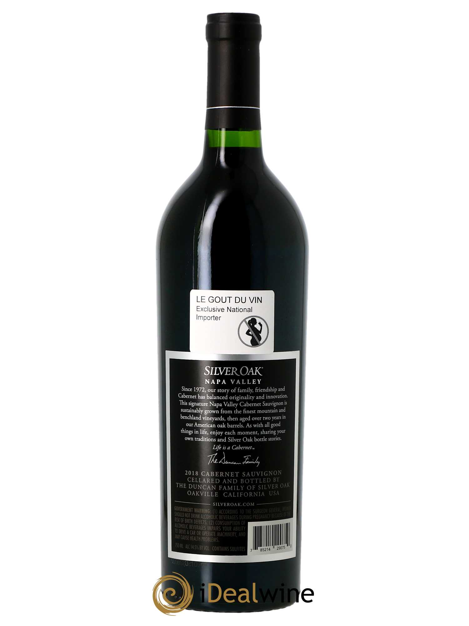 Napa Valley Silver Oak Cabernet Sauvignon Silver Oak  2018 - Lot de 1 Bouteille