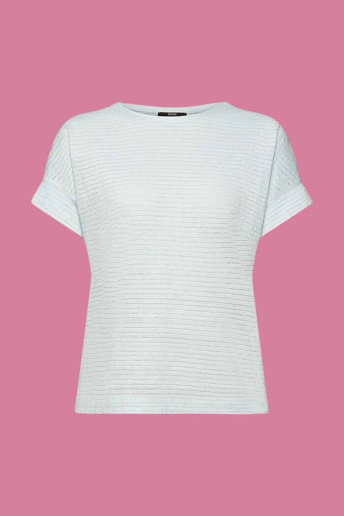 Leinen-T-Shirt mit Glitzerstreifen