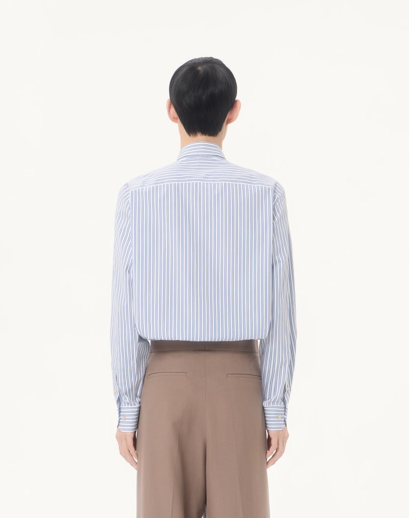 Camisa Valentino de algodão popeline com listras douradas
