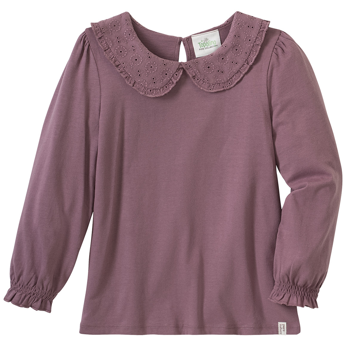 Mädchen Langarmshirt mit Bübchenkragen