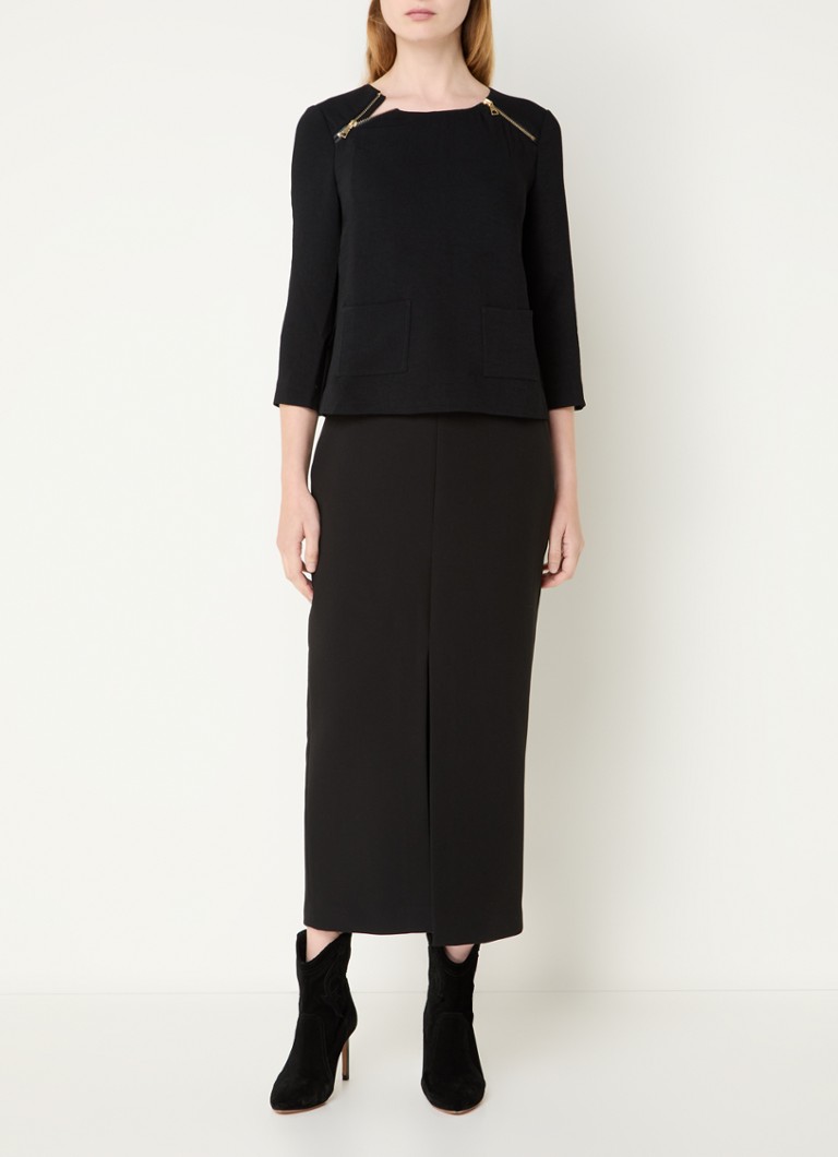 ba&sh Oppies top with patch pockets and zipper detail