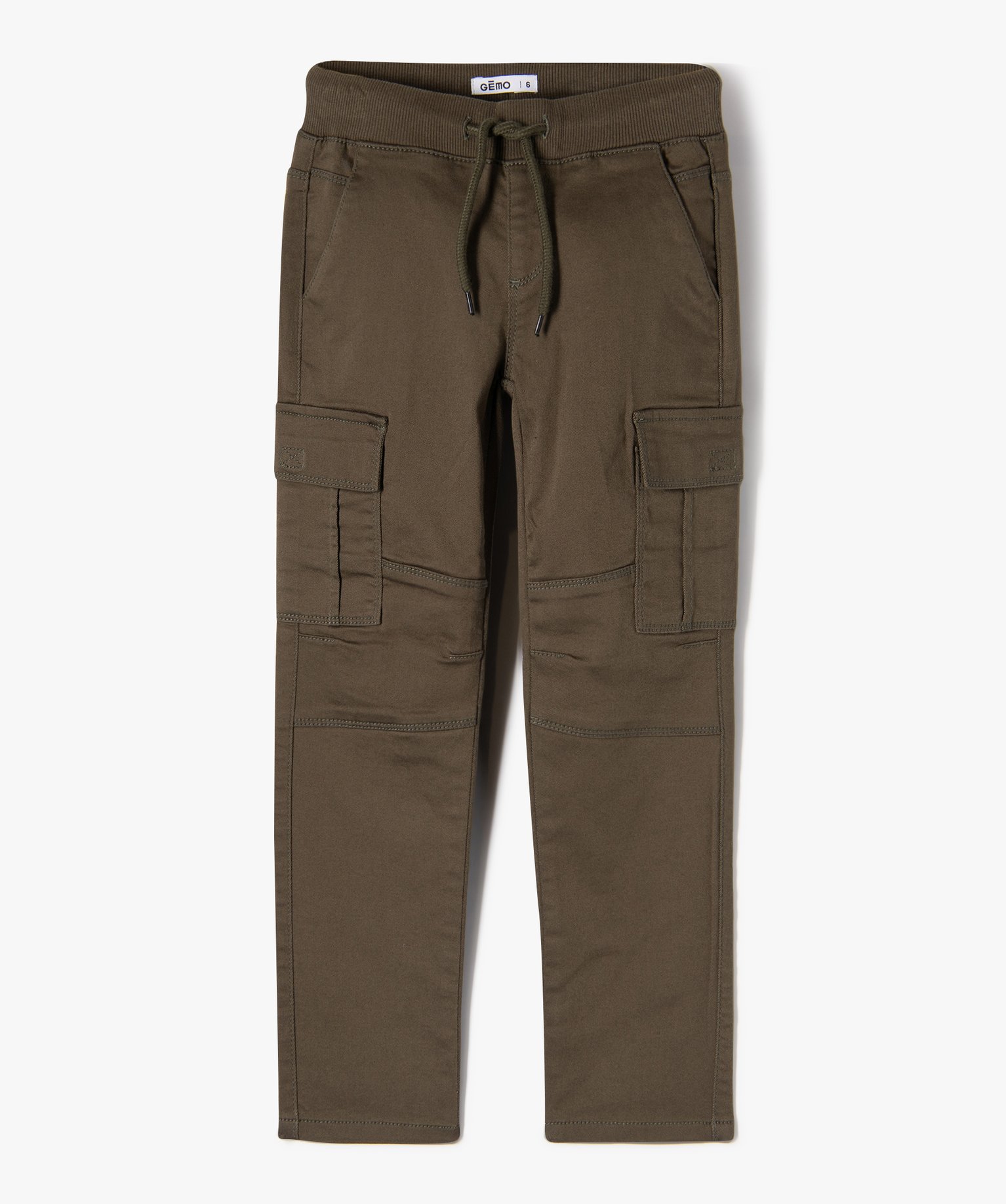 Pantalon multipoches en matière résistante Garçon kaki | GEMO