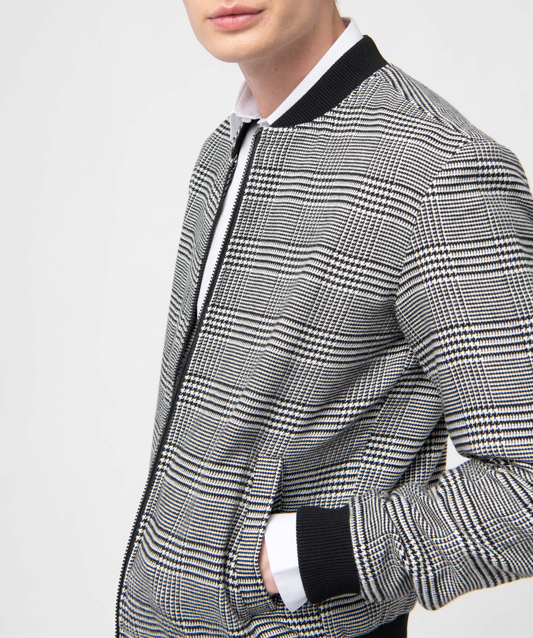 Blouson homme léger à motif pied de poule carreaux | GEMO