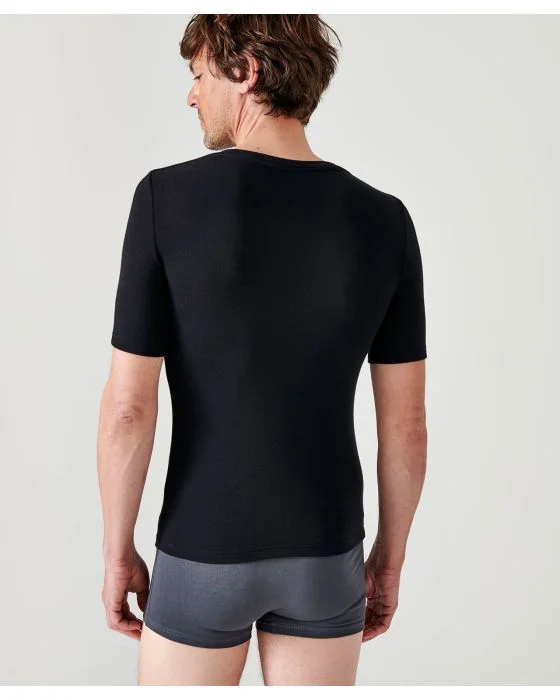 T-shirt col V fine côte Thermolactyl Sensitive, manches courtes
