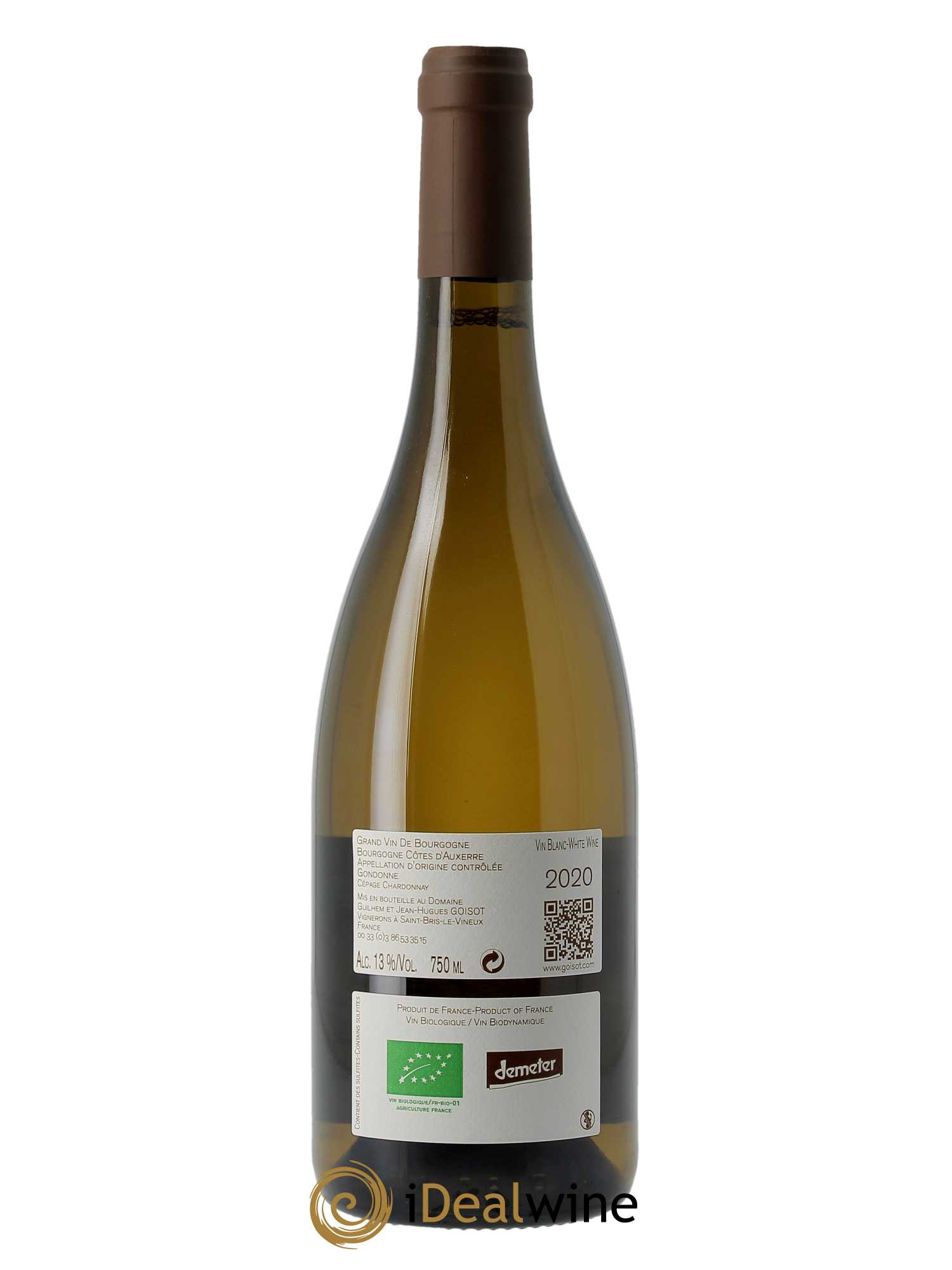 Bourgogne Côtes d'Auxerre Gondonne Goisot  2020 - Lot de 1 Bouteille