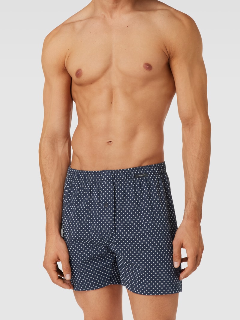Boxershorts mit Allover-Muster in marineblau