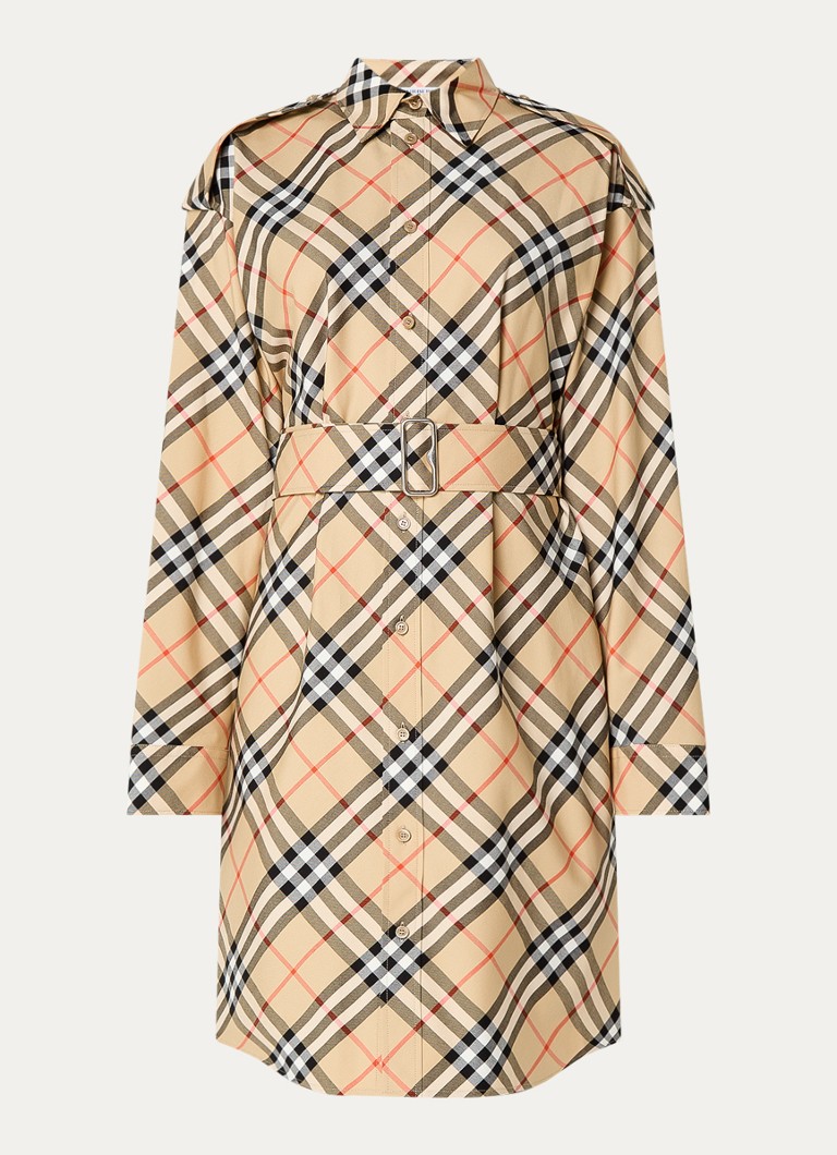Minihalenka Burberry s kostkovaným vzorem a mašlí na pásku