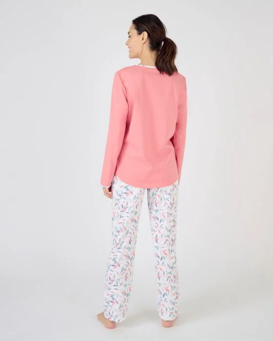 Lot de 2 pyjamas manches longues maille jersey pur coton peigné