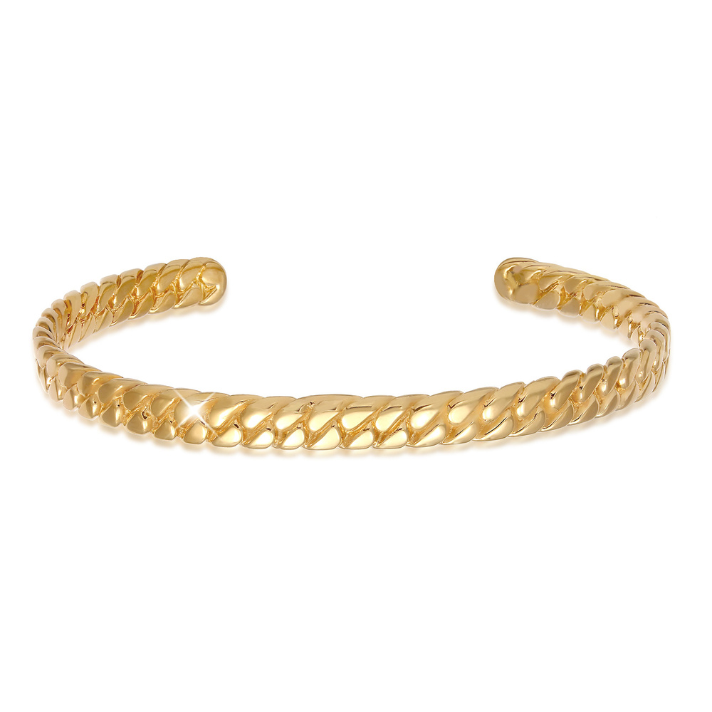 Elli PREMIUM Elli PREMIUM Bracelet Armreif Offen Trend Gedreht Verstellbar 925 Silber Bracelet