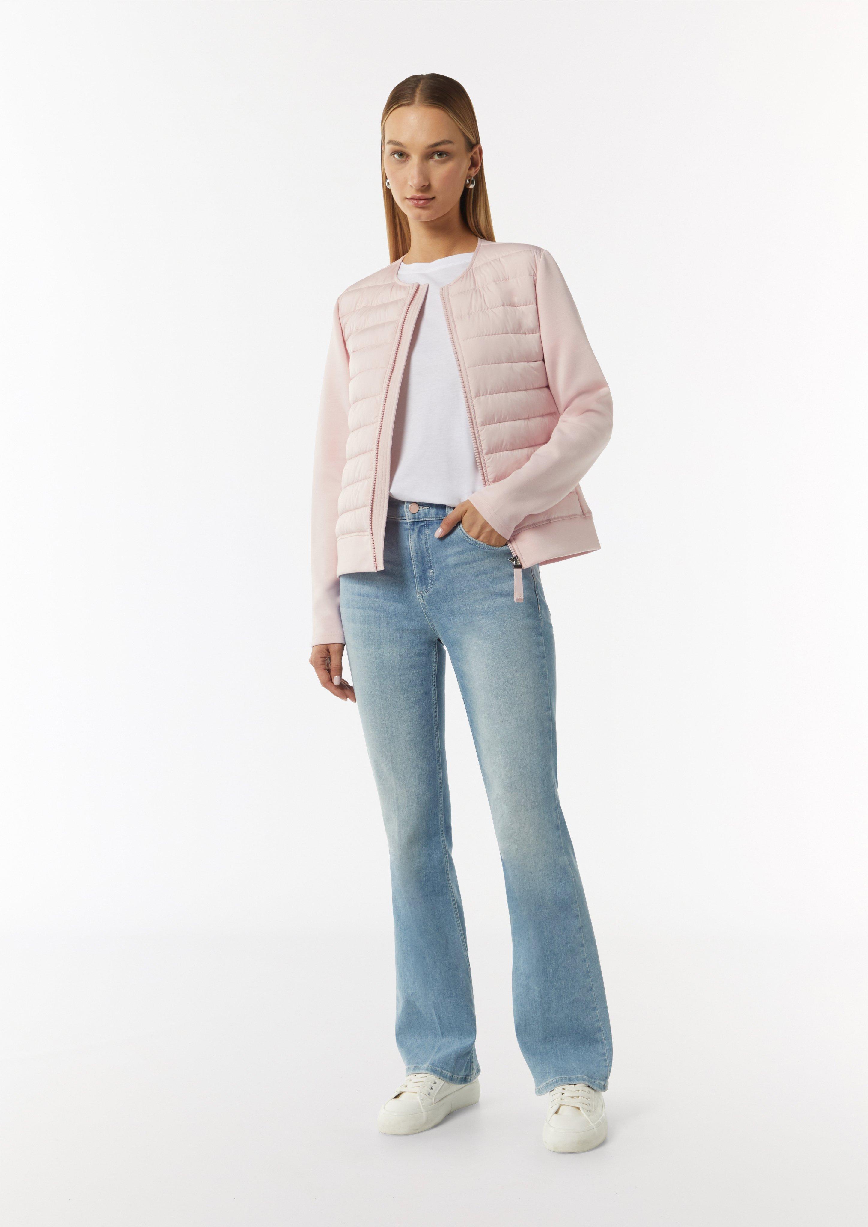 Leichte Steppjacke im Fabricmix - zartrosa