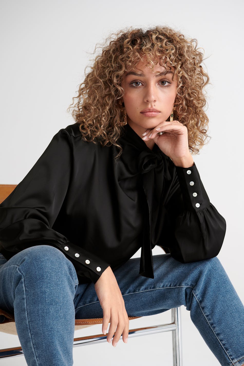 Holly tie neck blouse