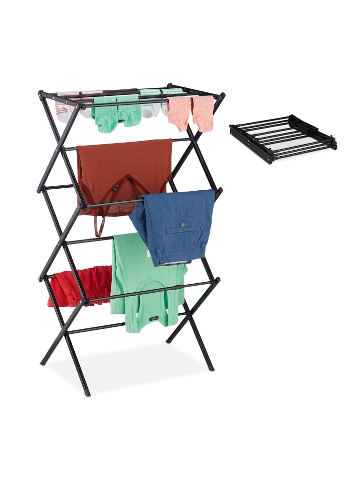 relaxdays Wäscheständer in Schwarz günstig kaufen onesize