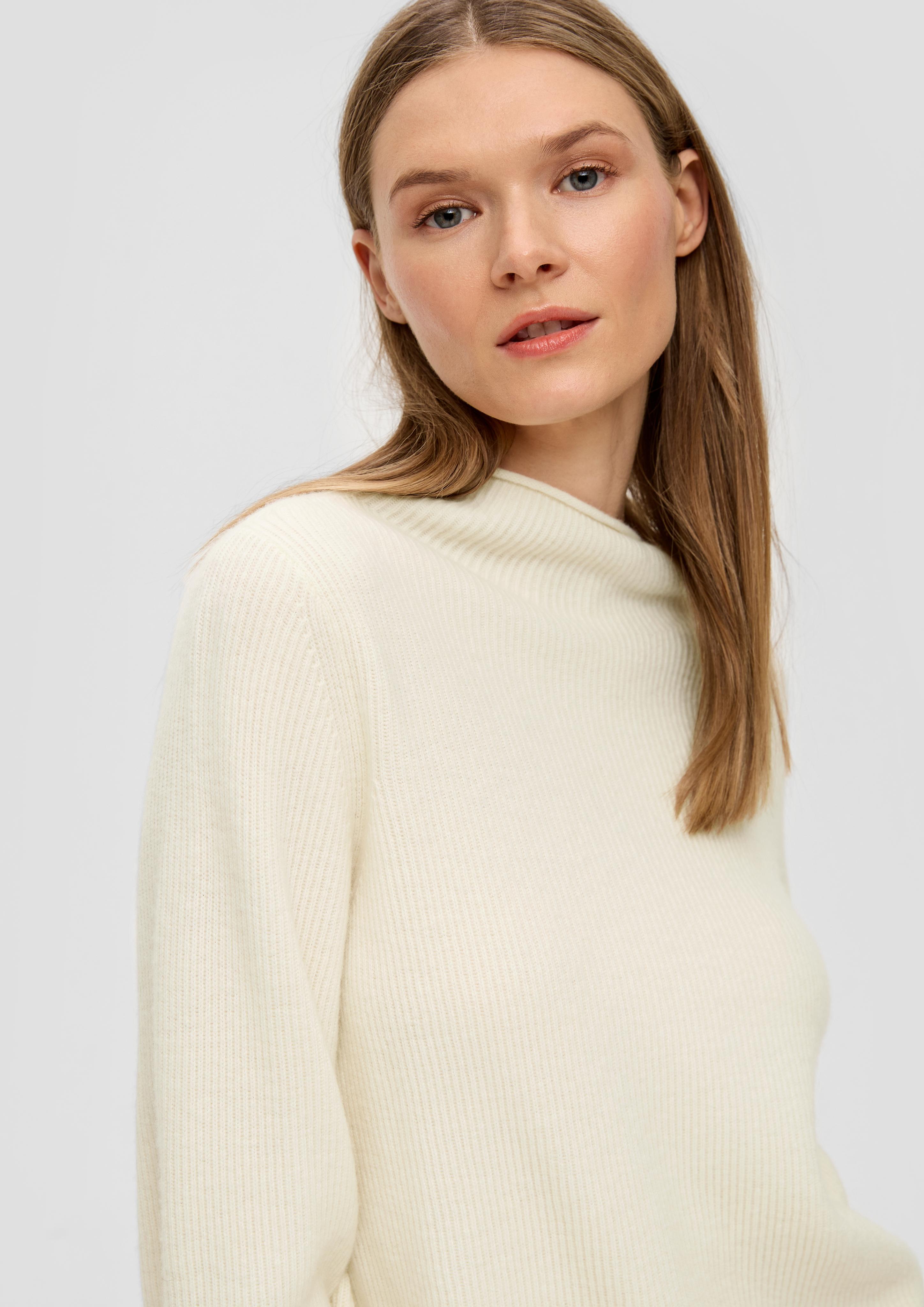 Gerippter Strickpullover aus Wollmix  2137723-0700