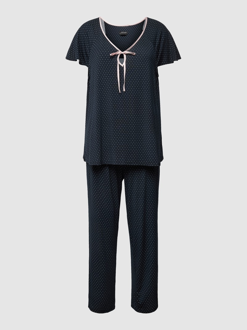 Pyjama mit Allover-Muster in schwarz