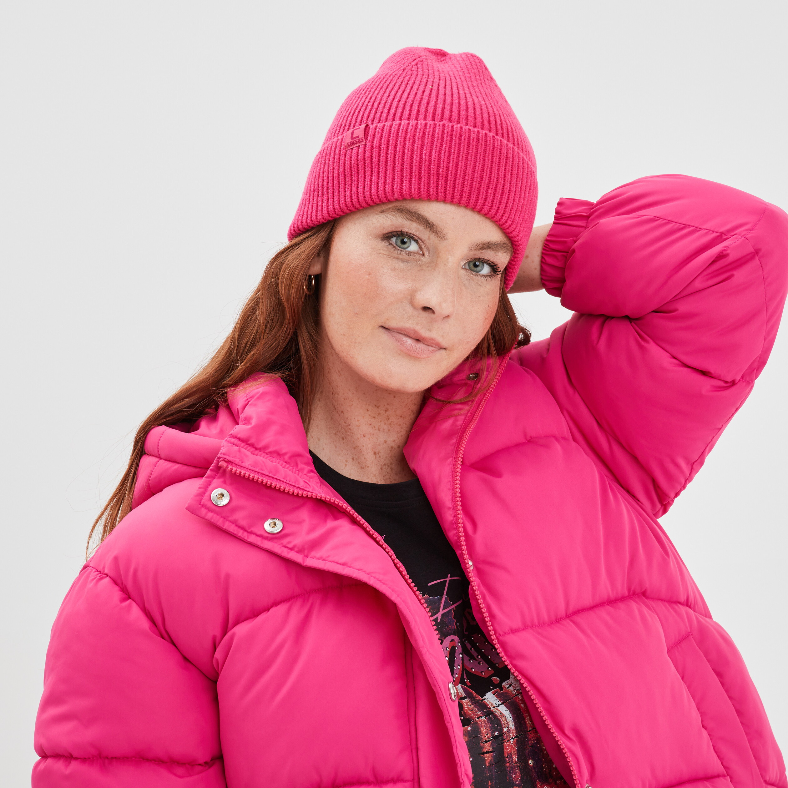 Bonnet tricoté Creeks rose fushia femme | La Halle