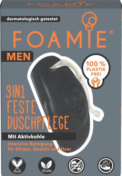 Foamie 3 in 1 Feste Duschpflege What A Man Festes Duschgel