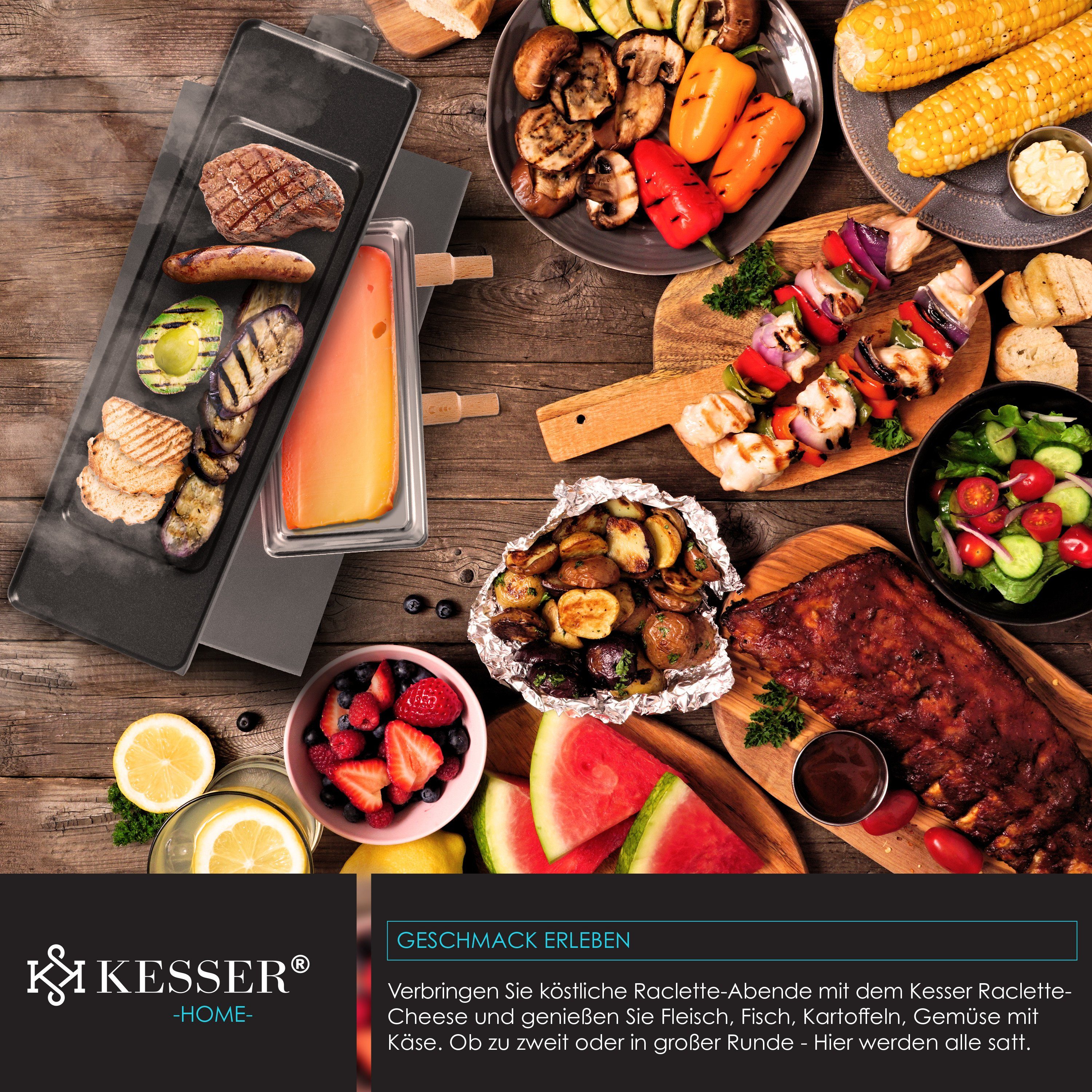 KESSER Raclette, 600 W, Raclette Grill 2in1 Käse-Raclette Käseschmelzer, Tischgrill
